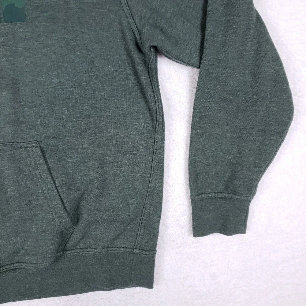 The North Face Mens L Hoodie Green Camo Logo Pullover‎ Sweatshirt Gorpcore